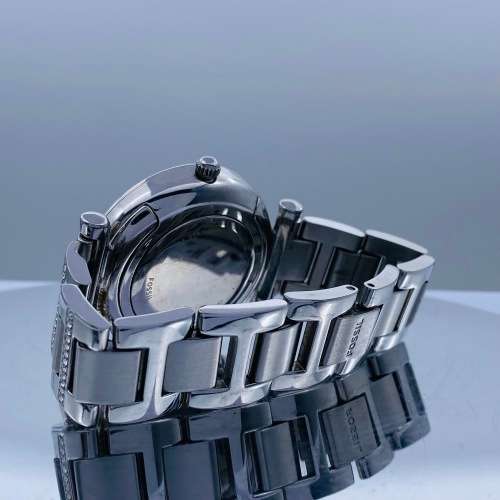*FOSSIL STEEL LADIES CRYSTAL BEZEL DRESS WATCH* R1 BIDS!!!