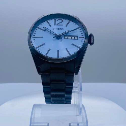 *GUESS BLACKSTEEL DAY-DATE MENS DRESS WATCH* R1 BIDS!!!