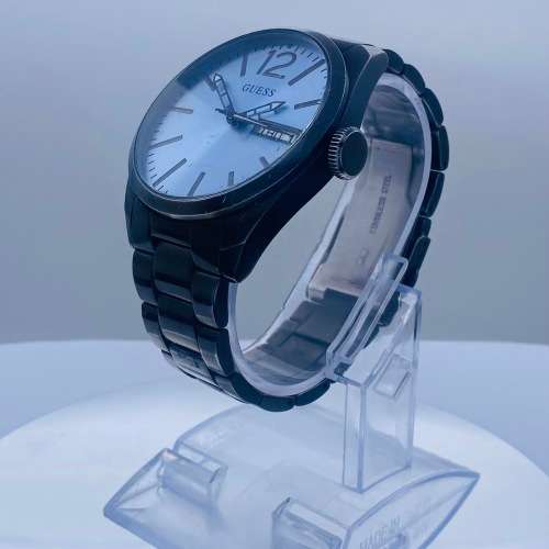 *GUESS BLACKSTEEL DAY-DATE MENS DRESS WATCH* R1 BIDS!!!