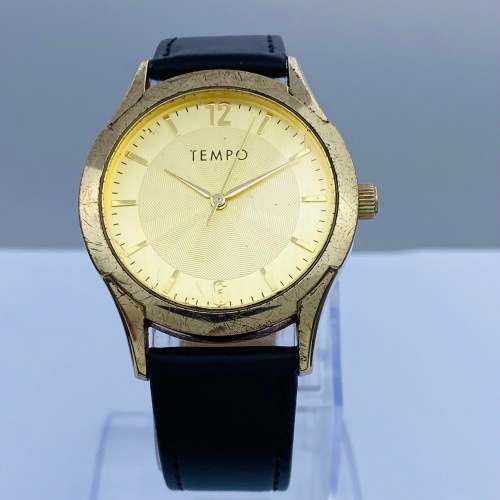 *VINTAGE TEMPO MENS GOLD DRESS WATCH* R1 BIDS!