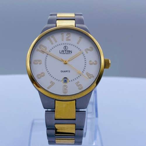 *EXCELLENT LATAN TWO-TONE MENS DRESS WATCH* R1 BIDS!