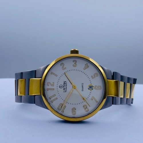 *EXCELLENT LATAN TWO-TONE MENS DRESS WATCH* R1 BIDS!