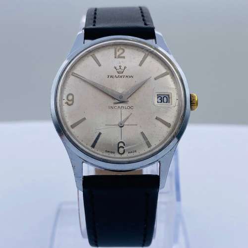 *BEAUTIFUL SWISS TRADITION MENS VINTAGE INCABLOC WATCH* R1 BIDS!