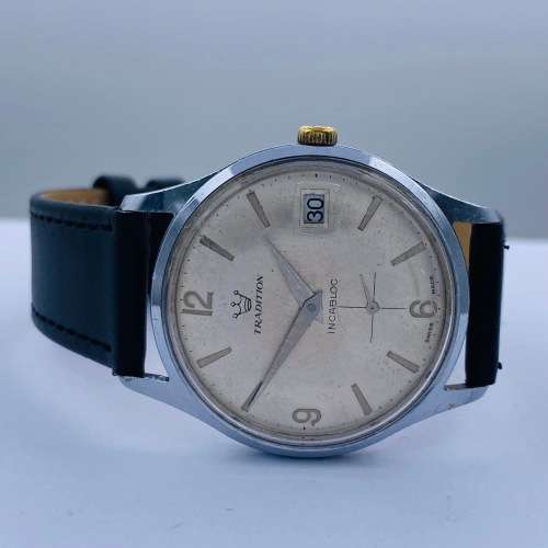 *BEAUTIFUL SWISS TRADITION MENS VINTAGE INCABLOC WATCH* R1 BIDS!