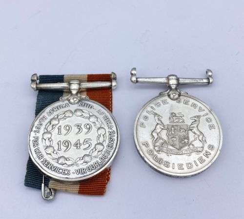*2 X SOLID SILVER WAR & POLICE MILITARY MEDALS*R1 BIDS