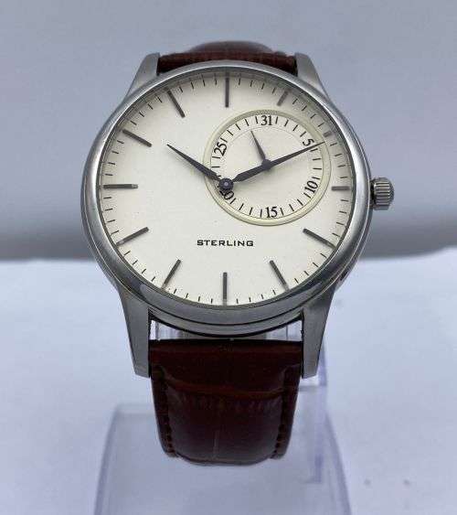 *MINT STERLING MENS GRANDE DATE DRESS WATCH* R1 BIDS!