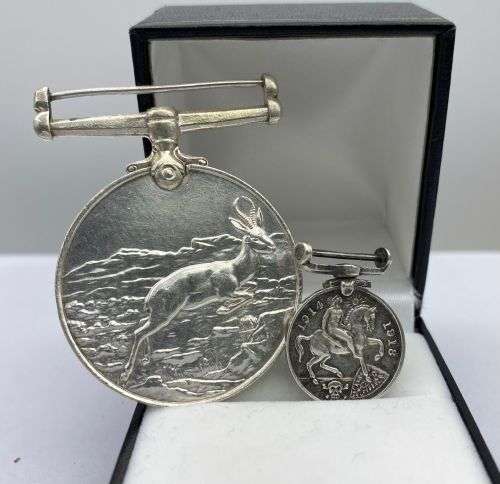 *LOT OF 2 STERLING SILVER SERVICE MEDALS*R1 BIDS
