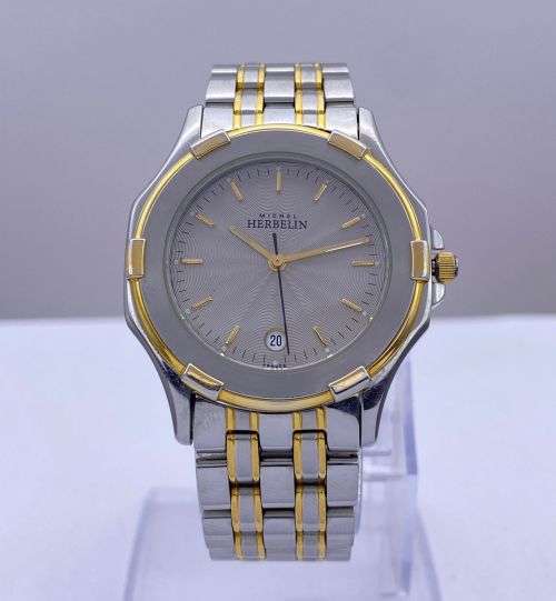 ***MICHEL HERBELIN SAFARI QUARTZ TWO-TONE DRESS WATCH* R1 BIDS!**