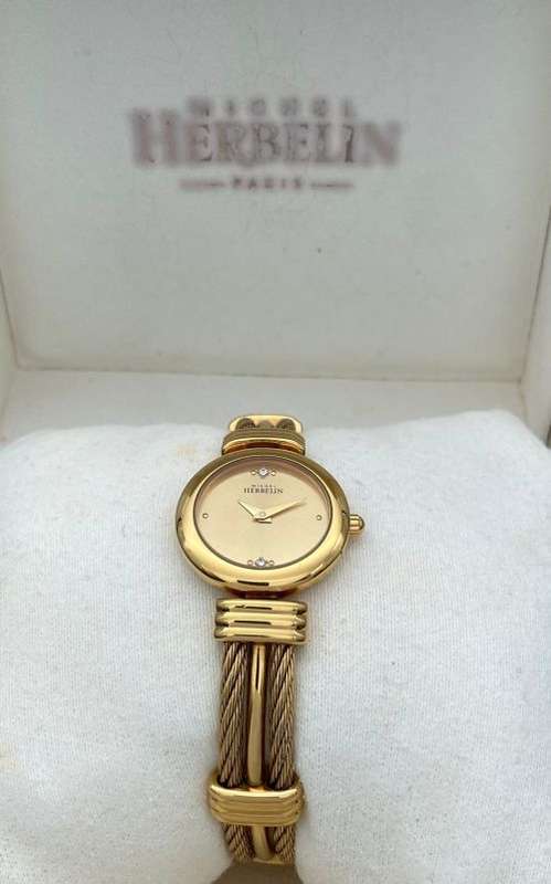 ***MICHEL HERBELIN PARIS GOLD MESH DRESS WATCH* R1 BIDS!**