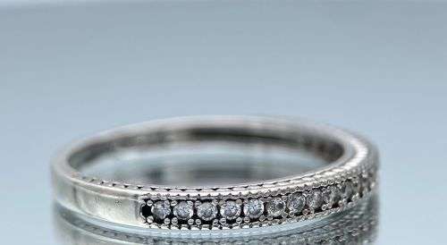 ***AMAZING STERLING SILVER CZ ETERNITY RING*** R1 BIDS!!!