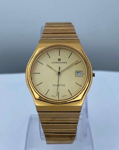 GOLD JUNGHANS MENS LUXURY GERMAN WATCH SEE DESCRIPTION!!!