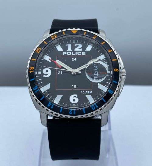 ***POLICE MARINA HI-VIZ MENS DIVERS WATCH*** R1 BIDS