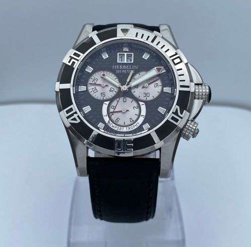 ***MICHEL HERBELIN NEWPORT TROPHY MENS DIVERS CHRONO WATCH***