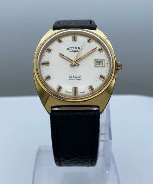 ***ROTARY 17 JEWELS GOLD MENS SWISS DRESS WATCH*** R1 BIDS!