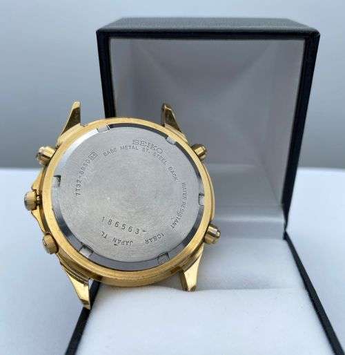 ***SEIKO SQ100 CHRONO MENS GOLD PAUL NEWMAN DRESS WATCH***