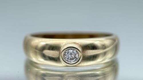 ***LOVELY YELLOW GOLD CLASSIC DIAMOND CYCLOPS LADIES RING* R1 BIDS