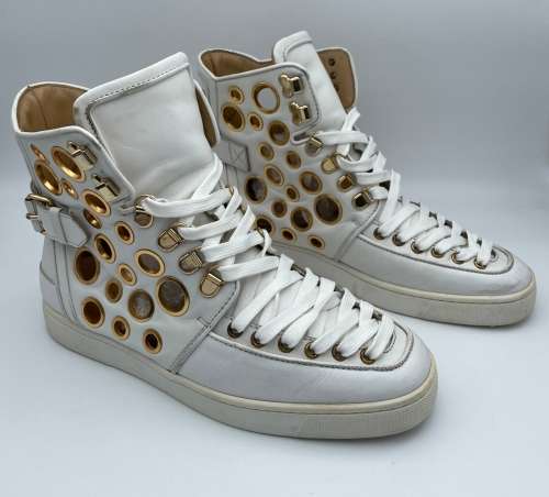 LUXURY CHRISTIAN LOUBOUTIN ALFIE WHITE GOLD SNEAKERS!!!