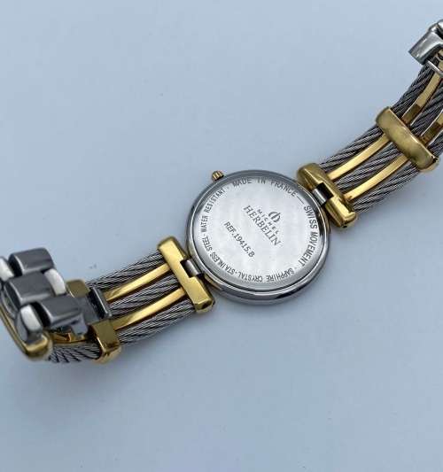 LUXURY MICHEL HERBELIN CABLE TWO-TONE LADIES DRESS WATCH!