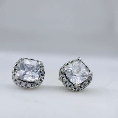 RETAIL: R2800 - AMERICAN SWISS STERLING SILVER HALO EARRINGS!