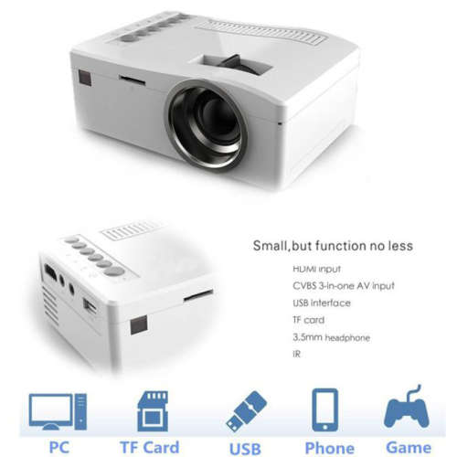 400LM HD Home Theater LED LCD Mini Projector USB HDMI SD