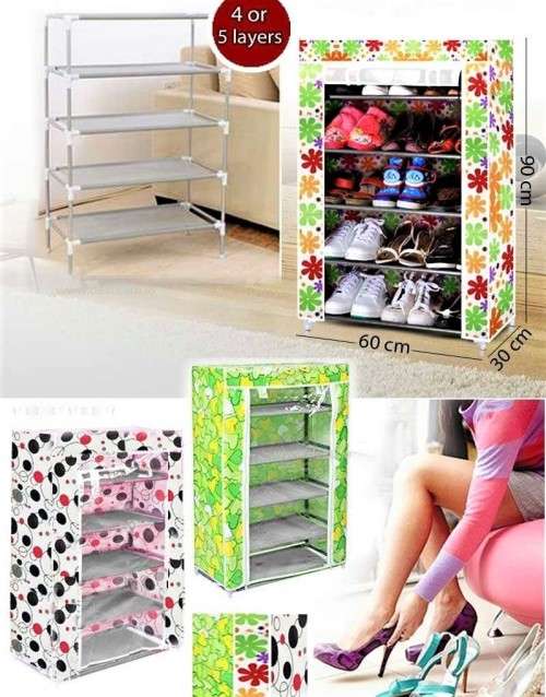 4 Layer Shoe Rack Cupboard - Self assembly - WHITE