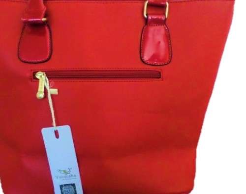 Valojusha PU Leather Tote Handbag in Ruby Red