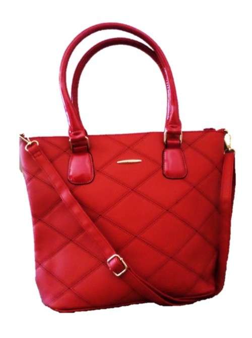 Valojusha PU Leather Tote Handbag in Ruby Red