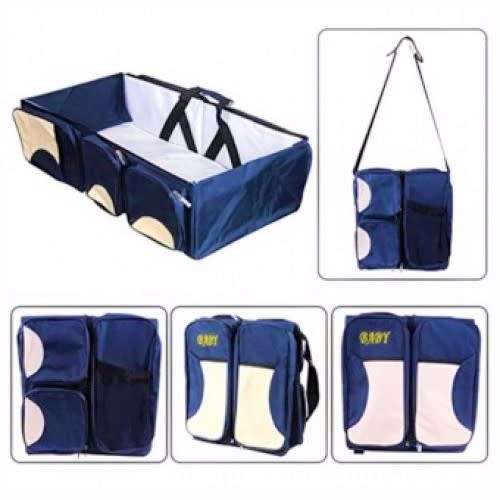 2-in-1 Multifunctional Baby Travel Bag and Bed - Dark Blue