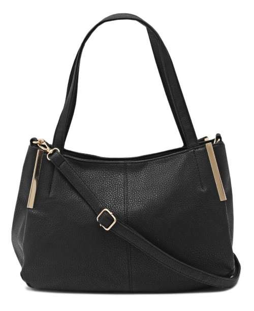 PU Leather Shopper Bag - Black