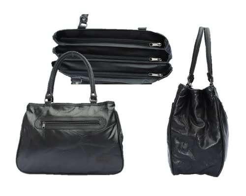 Soft Leather Handbag - Black