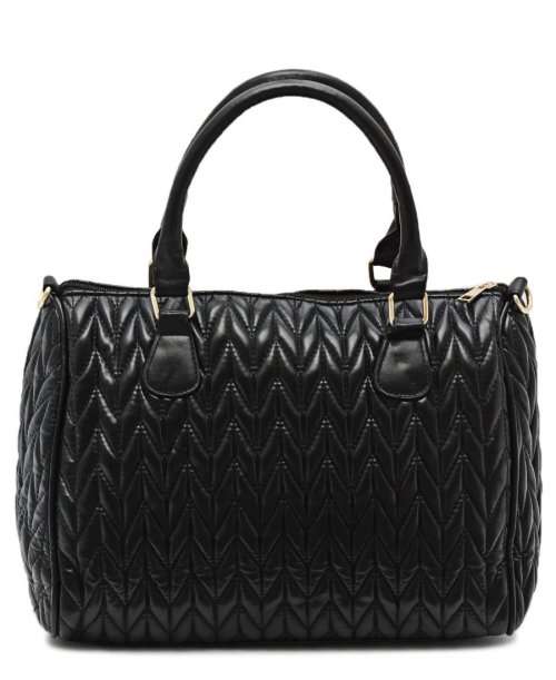 Barrel Handbag - Quilted - BLACK