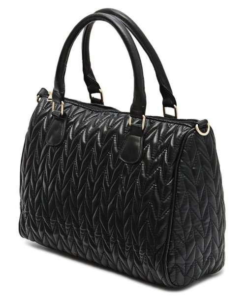 Barrel Handbag - Quilted - BLACK
