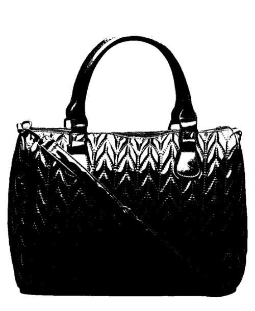 Barrel Handbag - Quilted - BLACK
