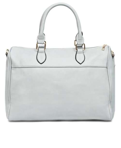 Stunning PU Leather Barrel Handbag - Light Blue