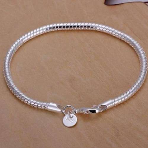 925 Sterling Silver Filled Snake Cable Bracelet