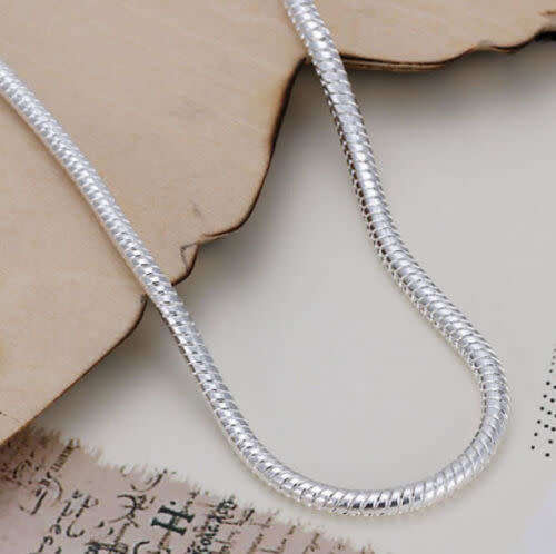 925 Sterling Silver Filled Snake Cable Bracelet