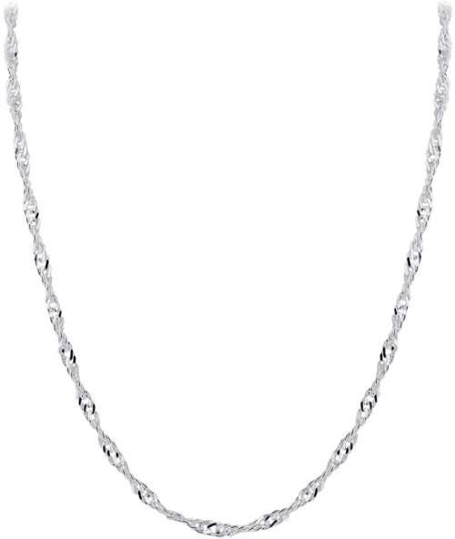Authentic Genuine 925 Sterling Silver 4mm Singapore Chain with Italian Clasp - 45cm