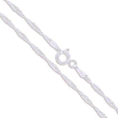 Authentic Genuine 925 Sterling Silver 4mm Singapore Chain with Italian Clasp - 45cm
