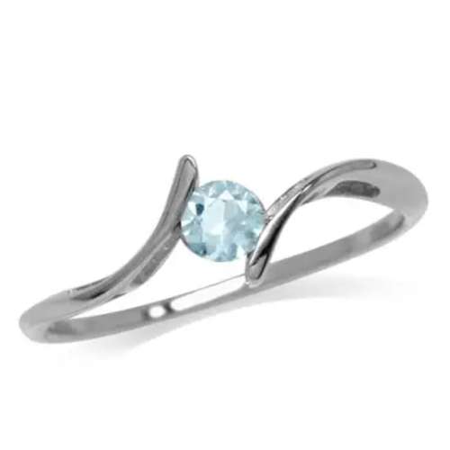 0.32ctw Natural Topaz 925 Sterling Silver Ring 6 /M
