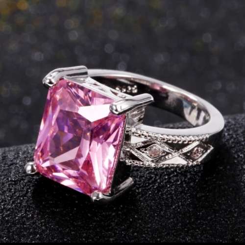 Exquisite 3.0CT Topaz Rose Ring set in S925 Sterling Silver 8Q