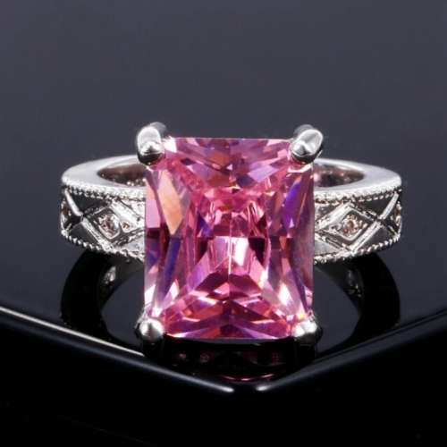 Exquisite 3.0CT Topaz Rose Ring set in S925 Sterling Silver 8Q