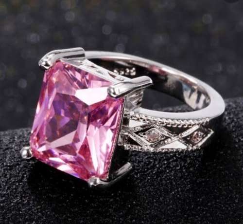 Exquisite 3.0CT Topaz Rose Ring set in S925 Sterling Silver 8Q