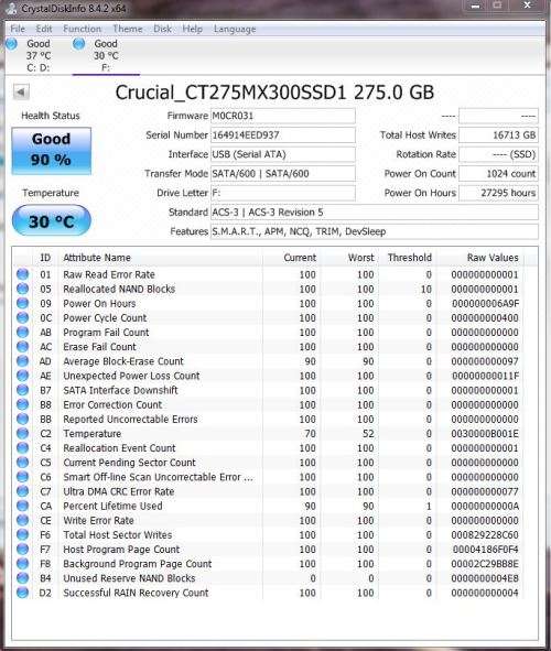 Crucial_CT275MX300SSD1 275GB SSD HDD