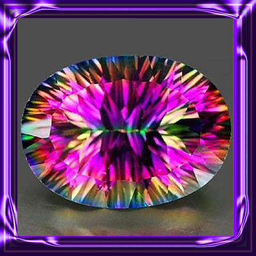 6.01 ct, Clean Natural Mystic Rainbow Quartz, Oval Shaped, From Brazil.