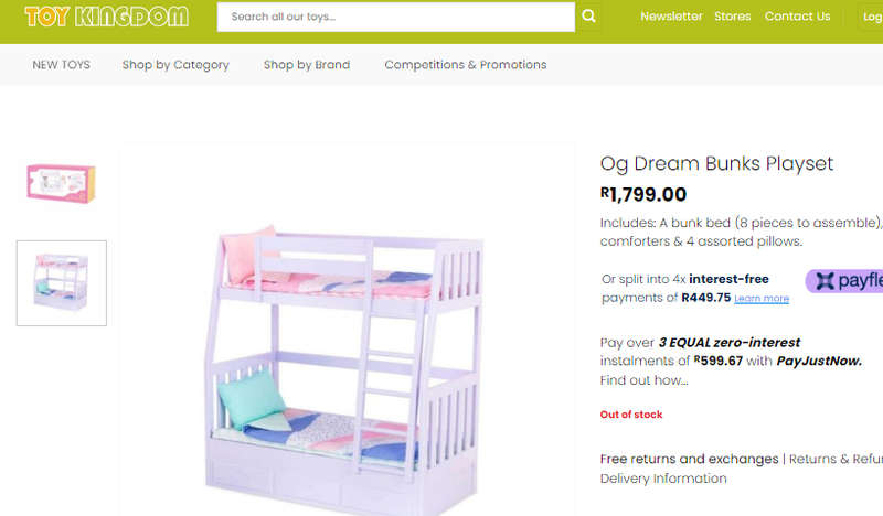 Our Generation Deluxe Dream Bunk Beds