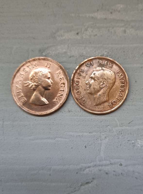 Two 1/2 Pennies - 1942 and 1960