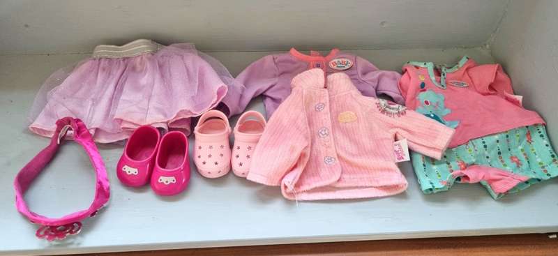Collection of mixed Baby Born / Our Generation doll`s clothes