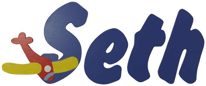 Aeroplane Wooden Alphabet Letters / Blue