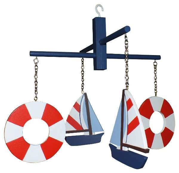 Custom Vintage Aeroplane Cot Mobile and Tiebacks