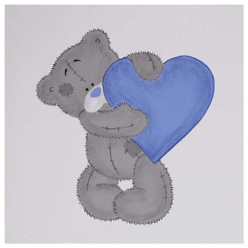 Tatty Teddy Heart Canvas Painting / Blue